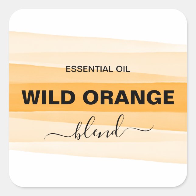 Modern Striped Orange Roller Bottle Label (Front)