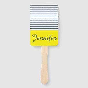 Modern striped pattern hand fan
