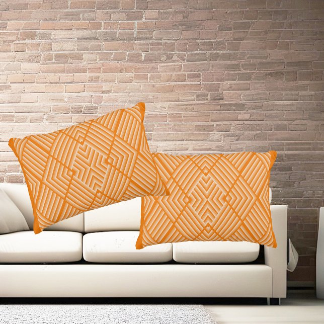 Modern striped pattern in shades of orange accent pillow (Creator Uploaded)