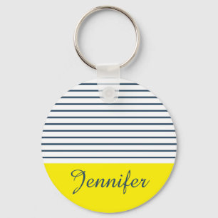 Modern striped pattern keychain
