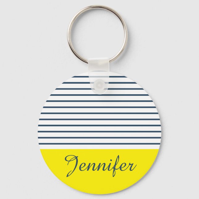Modern striped pattern keychain (Front)