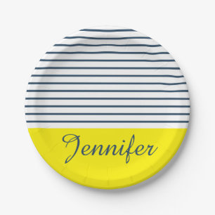 Modern striped pattern paper plate