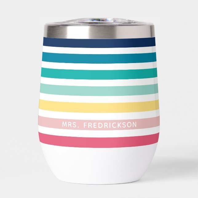MODERN STRIPED PATTERN stylish rainbow pastel (Front)