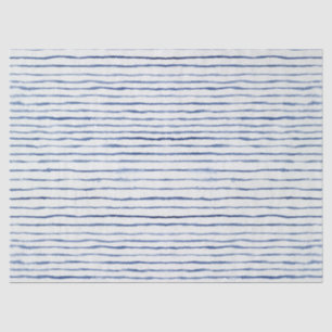Modern Striped Pattern Watercolor Blue and White  Tissue Paper