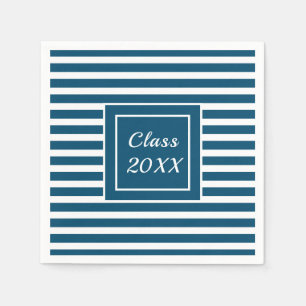 Modern Striped Personalized Graduate Napkin