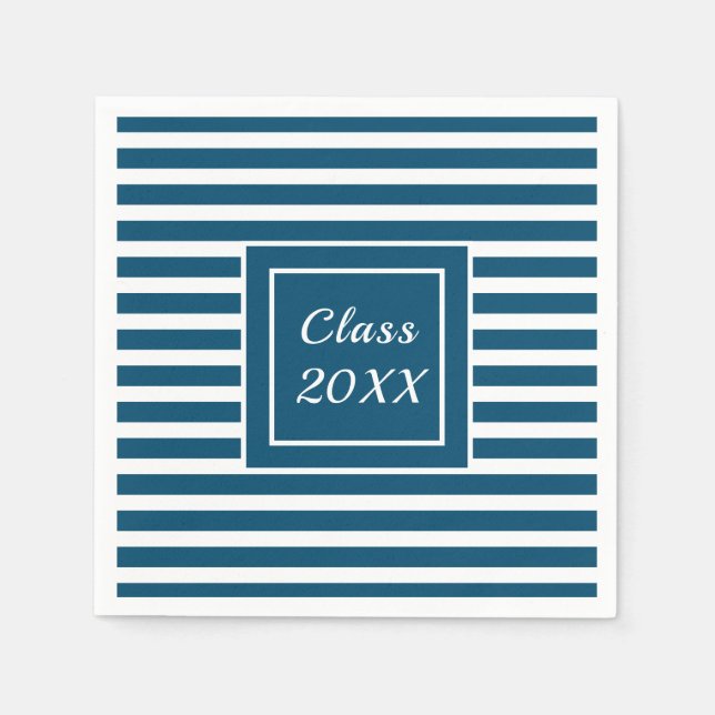 Modern Striped Personalized Graduate Napkin (Front)