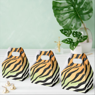 Modern Striped tiger skin Print big cats feline a Favor Box