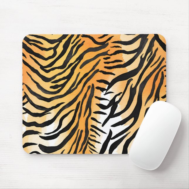 Modern Striped tiger skins Print big cats feline a Mouse Pad (With Mouse)
