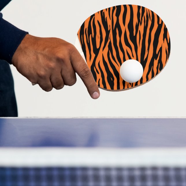Modern Striped tiger skins Print feline wild black Ping Pong Paddle (Insitu)