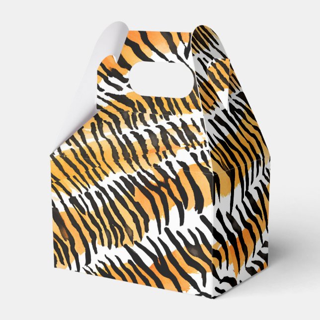 Modern Striped tiger skins Print wild animals wild Favor Box (Back Side)