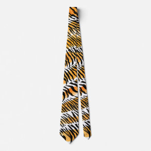 Modern Striped tiger skins Print wild animals wild Tie
