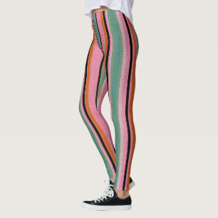 Modern Striped With Design  Leggings