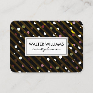 Modern Stripes and Dots Texture Business Card