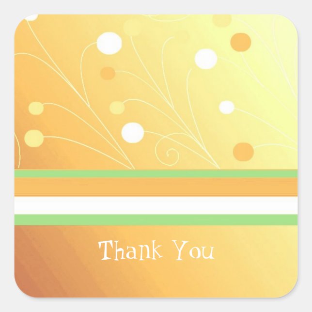Modern Stripes and Dots Thank You Sticker (Front)