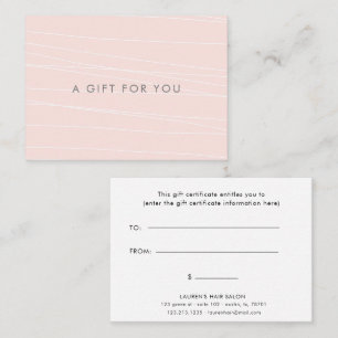 Modern Stripes Blush Pink Gift Certificate