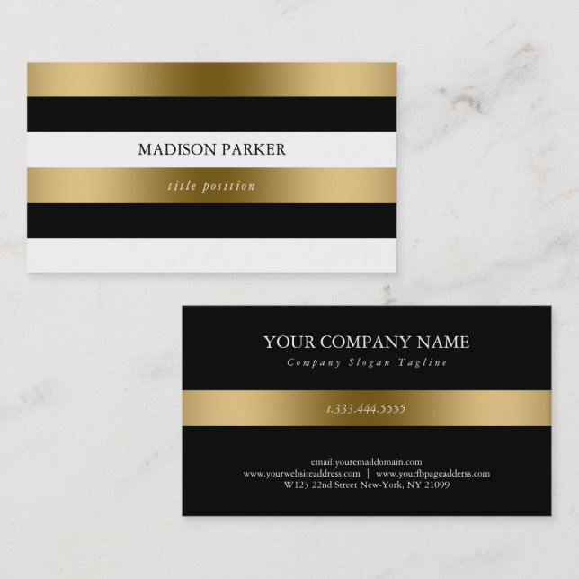 Modern Stripes Business Card (Front/Back)