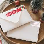 Modern Stripes Christmas Merry and Bright Address Wrap Around Label<br><div class="desc">This cute red green stripes Christmas address label will make a great addition to your Holiday cards. Great for small business holiday Christmas mailing to customers. You can easily add sender's name and return address on the back of the envelope.</div>