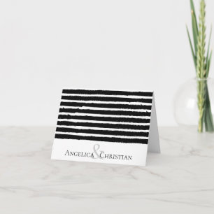 Modern Stripes Couples Personalized Stationery Thank You Card