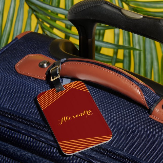 Modern Stripes Custom Luggage Tag (Front Insitu 1)