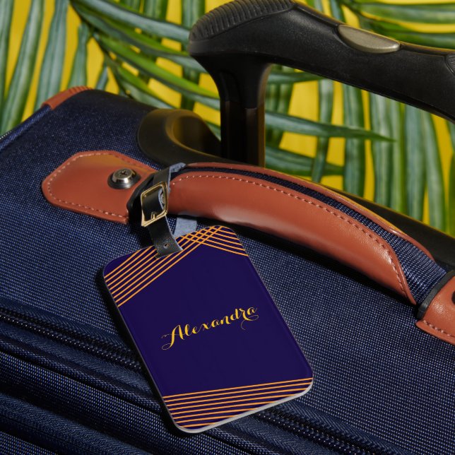 Modern Stripes Custom Luggage Tag (Front Insitu 1)