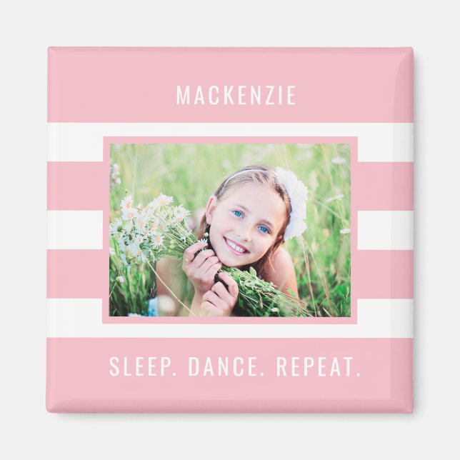 Modern Stripes Editable Colour Custom Photo Magnet (Front)