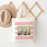 Modern Stripes Editable Colour Personalized Photo Tote Bag<br><div class="desc">This lovely design can be customized to your favourite colour combinations. Makes a great gift! Find stylish stationery and gifts at our shop: www.berryberrysweet.com.</div>