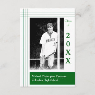 Modern Stripes Green - 3x5 Graduation Announcement