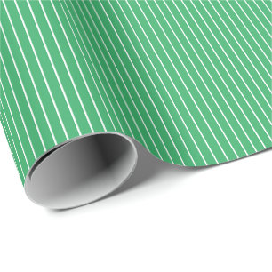 Modern Stripes Green and White Wrapping Paper