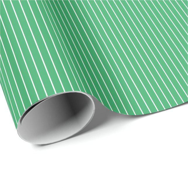 Modern Stripes Green and White Wrapping Paper (Roll Corner)