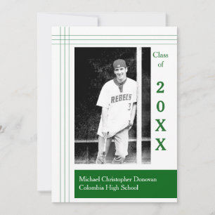Modern Stripes Green - Graduation Announcement