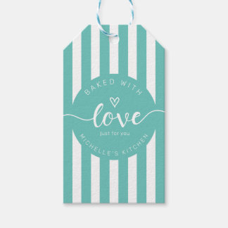 modern stripes home baked goods monogram gift tags