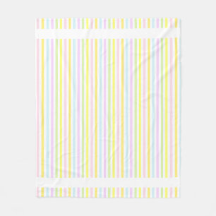 Modern Stripes in Multicolor Pastel Colours Fleece Blanket