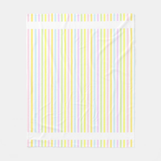 Modern Stripes in Multicolor Pastel Colours Fleece Blanket (Front)