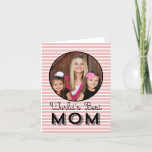 Modern Stripes Mothers Day Photo Card