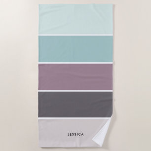 Modern Stripes Pattern Personalized Beach Towel