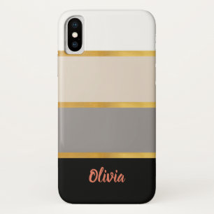 Modern Stripes Pattern with Name Case-Mate iPhone  Case
