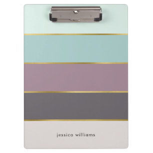 Modern Stripes Personalized Clipboard