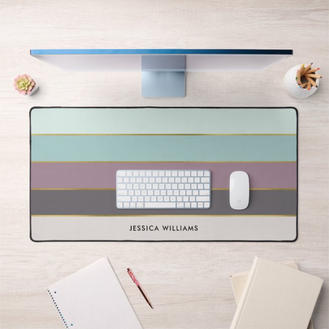 Modern Stripes Personalized  Desk Mat (Office 1)