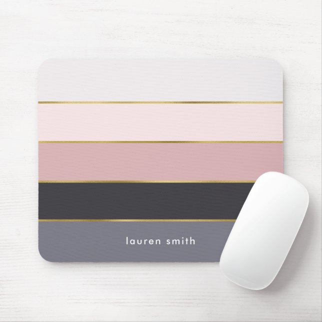 Modern Stripes Personalized Mouse Pad (With Mouse)