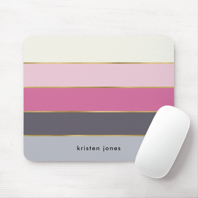 Modern Stripes Personalized Mouse Pad (With Mouse)