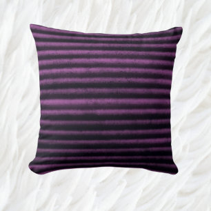 Modern Stripes Pink and Black Throw Pillow