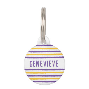 MODERN STRIPES (Purple and Yellow) Pet Tag
