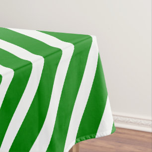 Modern Stripes   Spring Green and White Striped  Tablecloth