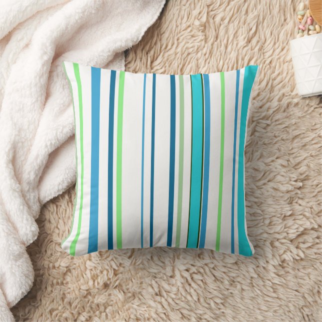 Modern Stripes Striped Throw Pillow (Blanket)