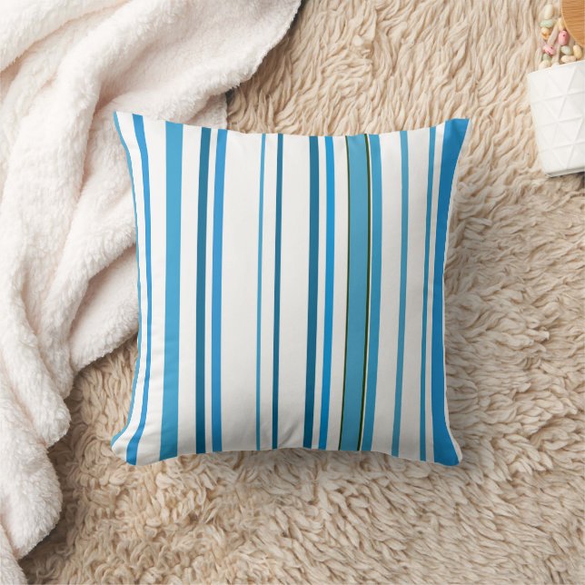 Modern Stripes Striped Throw Pillow (Blanket)