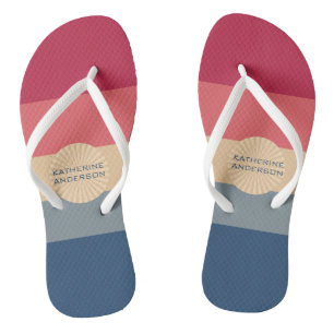 Modern Stripes-Sunset-Trendy Colours- Flip Flops