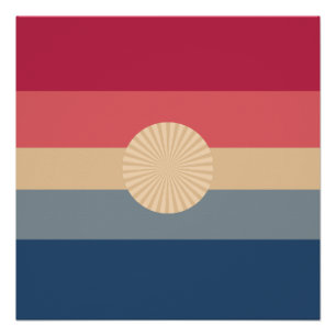 Modern Stripes-Sunset-Trendy Colours Poster