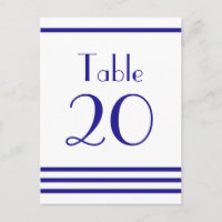 Modern Stripes Table Numbers (Navy Blue)