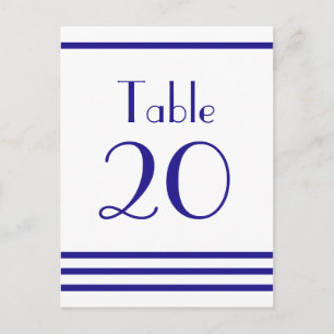 Modern Stripes Table Numbers (Navy Blue) Postcard