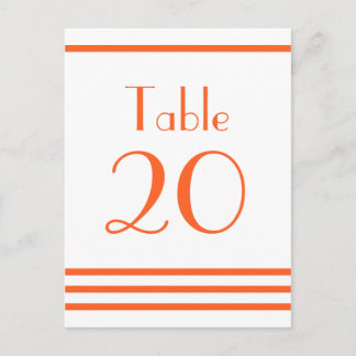 Modern Stripes Table Numbers (Orange) Postcard